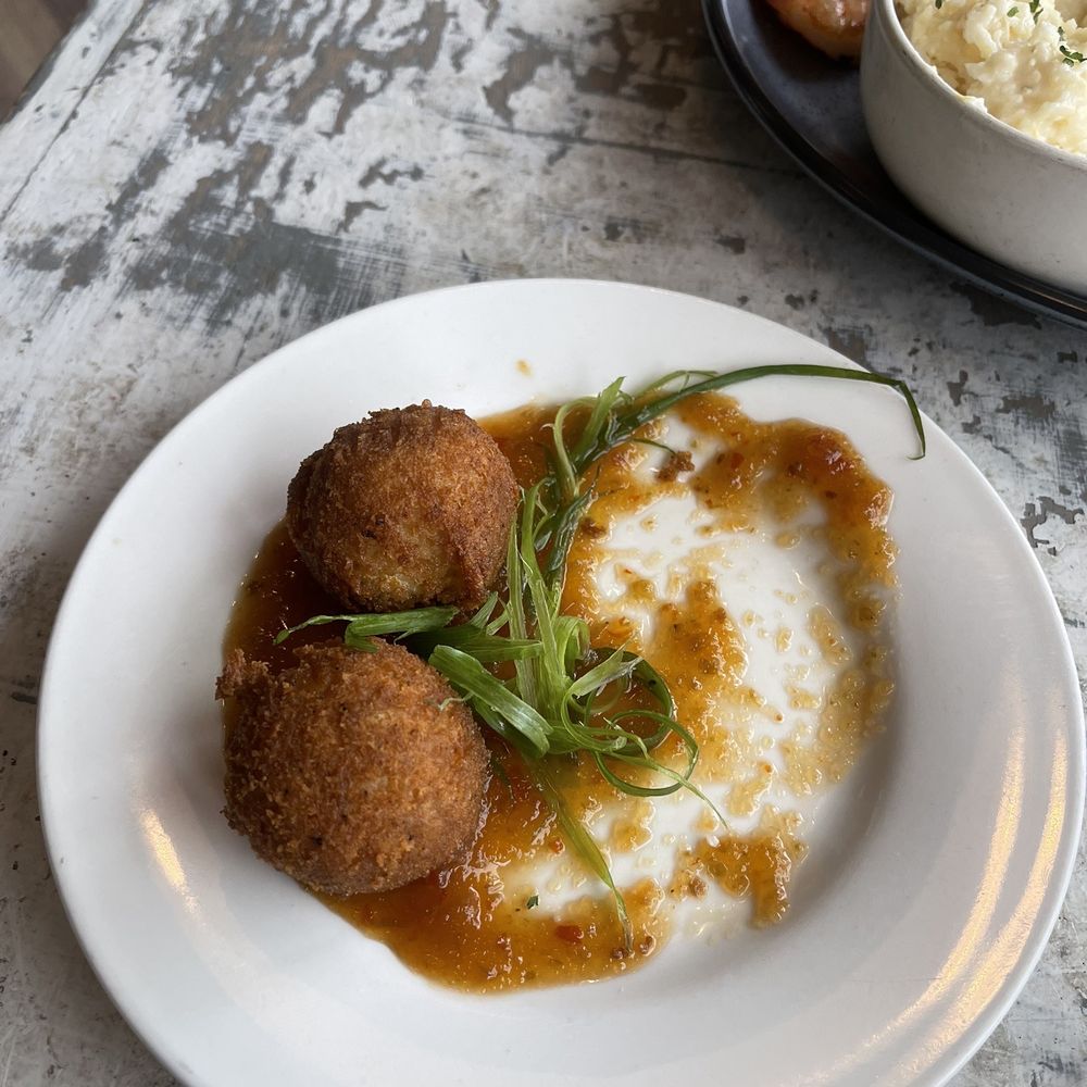 Dish Society - Fried Smoked Gouda Grit Balls - New American Near Me - Houston, Texas