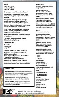 Menu photo 1 Gator'z Pub & Grill La Rose, IL