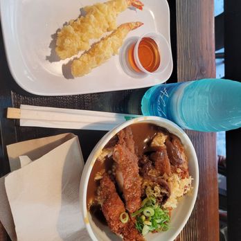 Marugame Udon - Chicken Katsu Curry bowl and fried ebi - Japanese Near Me - Honolulu, Hawaii Marugame Udon - Chicken Katsu Curry bowl and fried ebi - Japanese Near Me - Honolulu, Hawaii