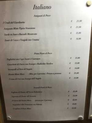 Menu photo 4 Osteria Antico Giardinetto Venezia, VE Menu photo 4 Osteria Antico Giardinetto Venezia, VE