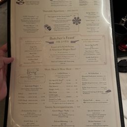Dinner menu