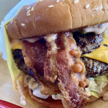 Cozy Corner Drive In - Double bacon cheeseburger with added avocado - Burgers Near Me - Santa Ana, California