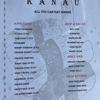 Kanau Sushi - Menu AYCE - Sushi Bars Near Me - Houston, Texas Kanau Sushi - Menu AYCE - Sushi Bars Near Me - Houston, Texas