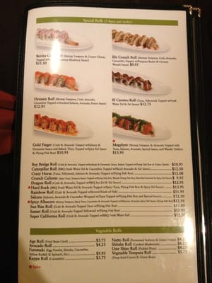 Menu photo 7 Satsuma Sushi Mountain View, CA