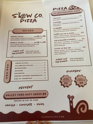 Menu photo 7 Slow Co. Pizza Cotati, CA