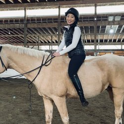 Oakwood Acres Farm - In the indoor arena with Naveer - super good boy!