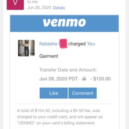 I was contacted by patient coordinator to pay through Venmo for my surgical garment. I was contacted by patient coordinator to pay through Venmo for my surgical garment.