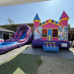 Hernandez Events & Party Rentals - Pink waterslide + jumper j-154