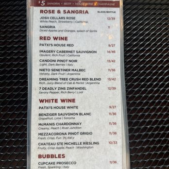 Patxi’s Pizza - Drink menu with happy hour 330 to 5:30 PM Monday through Friday and 9 PM to close Sunday through Thursday - Pizza Near Me - Porter Ranch, California Patxi’s Pizza - Drink menu with happy hour 330 to 5:30 PM Monday through Friday and 9 PM to close Sunday through Thursday - Pizza Near Me - Porter Ranch, California