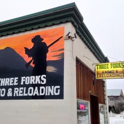 Three Forks Ammo and Reloading - Side and front view of the store right on the main drag through town.