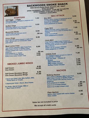 Menu photo 4 Backwoods Smoke Shack Hesston, PA Menu photo 4 Backwoods Smoke Shack Hesston, PA