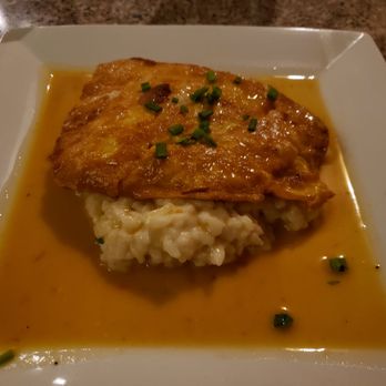 La Piazza Cafe - Flounder Francese with Parmesan Risotto - Italian Near Me - Palm Coast, Florida La Piazza Cafe - Flounder Francese with Parmesan Risotto - Italian Near Me - Palm Coast, Florida