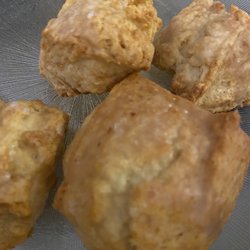 Cheddar Biscuits. Three small ones and a large one. A little QC needed here. And these were good but not like I'm dreaming about them.