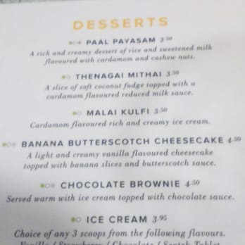 Dakhin Indian Restaurant - Desert menu - Indian Near Me - Glasgow, GLG