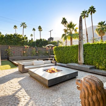 Mr. Lyons - a patio with a fire pit - Steakhouses Near Me - Palm Springs, California Mr. Lyons - a patio with a fire pit - Steakhouses Near Me - Palm Springs, California