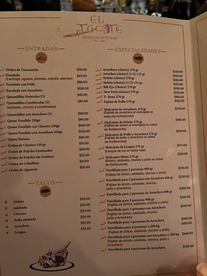Menu photo 2 El Tacote San Pedro Tlaquepaque, JAL