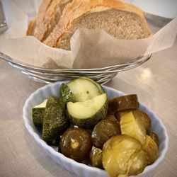 Pickles & Rye Deli - Every table gets pickles & warm rye