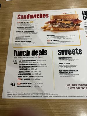 Menu photo 1 Buffalo Wild Wings Nampa, ID