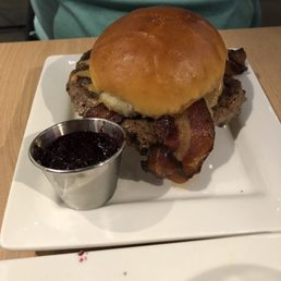 Peanut Butter burger & side of jam Peanut Butter burger & side of jam