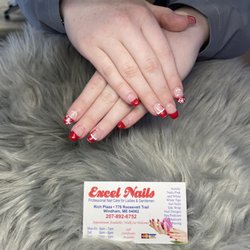 Excel Nails - Santa hat frent tip
