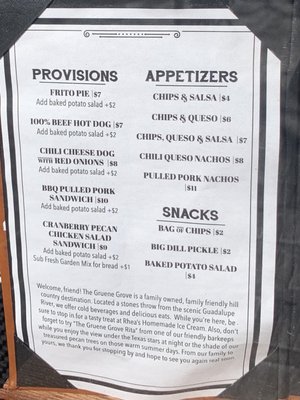 Menu photo 6 Gruene Grove New Braunfels, TX