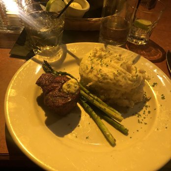 Dirty Dan Harris Steakhouse - 5oz filet mignon with garlic mashed potatoes and asparagus - Seafood Near Me - Bellingham, Washington Dirty Dan Harris Steakhouse - 5oz filet mignon with garlic mashed potatoes and asparagus - Seafood Near Me - Bellingham, Washington