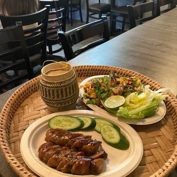 Nok’s Kitchen - Crispy rice and lao sausage - Laotian Near Me - Westminster, California