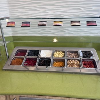 Menchie’s - Toppings bar with fresh fruit and boba as options - Desserts Near Me - Williamsburg, Virginia