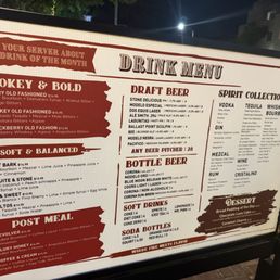 Big menu right out front Big menu right out front