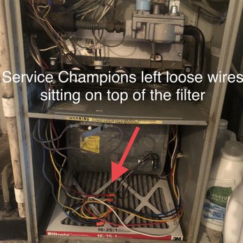 Service Champions - Service Champions left loose wires sitting on top of the air filter after they tuned up our unit. - Heating & Air Conditioning/HVAC Near Me - Brea, California Service Champions - Service Champions left loose wires sitting on top of the air filter after they tuned up our unit. - Heating & Air Conditioning/HVAC Near Me - Brea, California