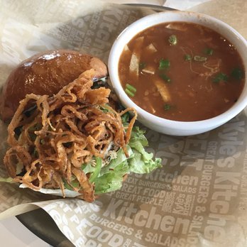 Kyle's Kitchen - Rock climber chicken burger with chicken tortilla soup! - Burgers Near Me - Goleta, California Kyle's Kitchen - Rock climber chicken burger with chicken tortilla soup! - Burgers Near Me - Goleta, California