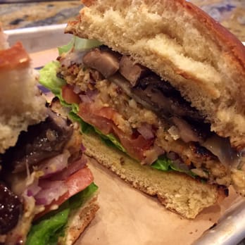 Kelsey's - Mushroom burger with the veggie patty- awesome! - New American Near Me - Temecula, California Kelsey's - Mushroom burger with the veggie patty- awesome! - New American Near Me - Temecula, California