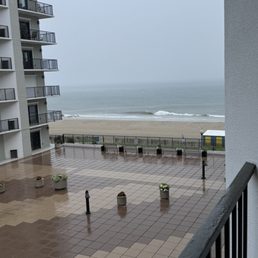 Ocean view room from our balcony on a rainy Friday morning.