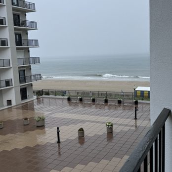 Henlopen Hotel - Ocean view room from our balcony on a rainy Friday morning. - Hotels Near Me - Rehoboth Beach, Delaware
