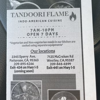 Tandoori Flame - Indian Near Me - Westley, California Tandoori Flame - Indian Near Me - Westley, California