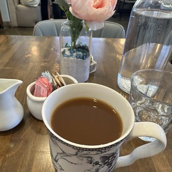 Bon Appetit Cafe - Lukewarm coffee & charged $1.00 for that small half filled milk pitcher - unbelievable - Salad Near Me - Dana Point, California
