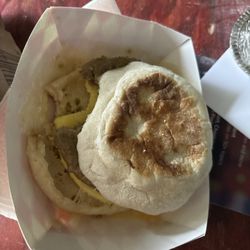 Milk and Honey Coffee - Strangest looking breakfast burrito I've ever seen