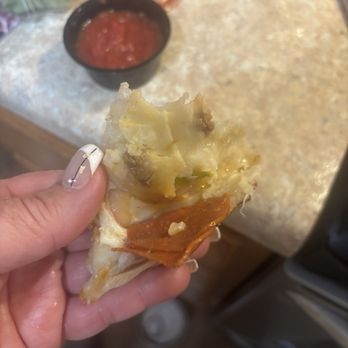 Highlander Pizza - The inside of a supreme calzone - Pizza Near Me - Radford, Virginia Highlander Pizza - The inside of a supreme calzone - Pizza Near Me - Radford, Virginia