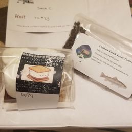 Personal goodie bag! S'mores and fish food! Personal goodie bag! S'mores and fish food!
