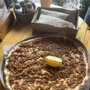 Zhengyalov Hatz (1 order shown, a second order tucked underneath) and lahmajune