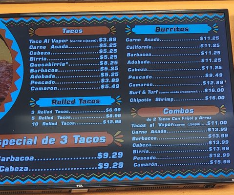 Menu photo 1 El Ranchero Taco Shop Chula Vista, CA