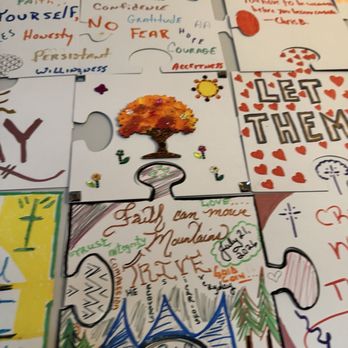 Victory Recovery Partners - Arts n craft with Ms. C fun bagel meet in person grand finally puzzle  pieces - Addiction Medicine Near Me - Shirley, New York