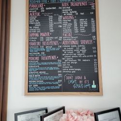 Pink N White Nails Spa - Price Board