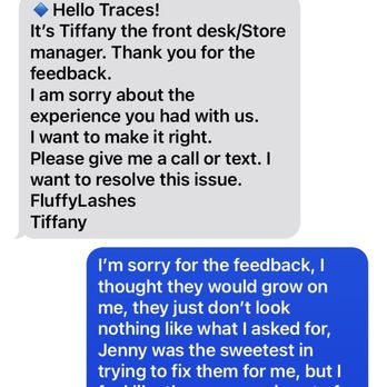 Fluffy Lashes - Tiffany reached out to me on Wednesday morning and now it's Friday afternoon, no update! Or response - Eyelash Service Near Me - Fountain Valley, California