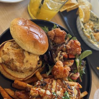 Crab Cab - Stackonator: Broiled Crab Cake Sandwhich, Firecracker Shrimp Salad, & Seafood Fries!!! - Seafood Near Me - Alexandria, Virginia