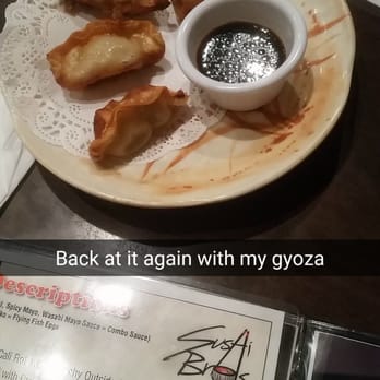 Sushi Bros - Complimentary delicious gyoza... Did i mention is  complimentary? - Sushi Bars Near Me - Phoenix, Arizona