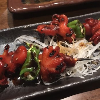 Fukuda - Baby Octopus grilled with shishito peppers. So good! - Japanese Near Me - The Woodlands, Texas