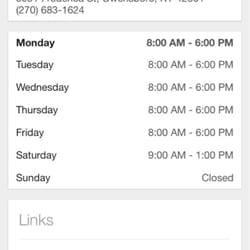 Hertz Rent A Car - Hours online showing they close at 1pm