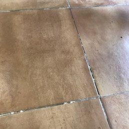 The mortar is coming loose due to movement of tile The mortar is coming loose due to movement of tile