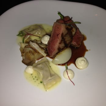 Borough - Strip Steak with Oxtail Agnolotti, Oyster Mushrooms, Onions, and Truffle Jus - New American Near Me - Minneapolis, Minnesota Borough - Strip Steak with Oxtail Agnolotti, Oyster Mushrooms, Onions, and Truffle Jus - New American Near Me - Minneapolis, Minnesota